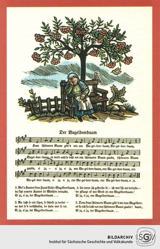 Liedpostkarte "Der Vugelbeerbaam"