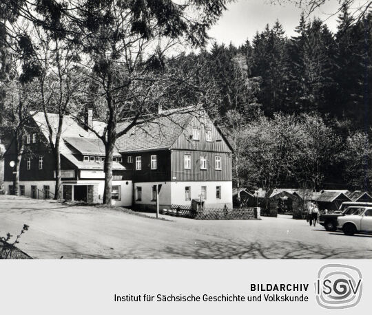 Postkarte Gaststätte "Osterlamm", Waschleithe