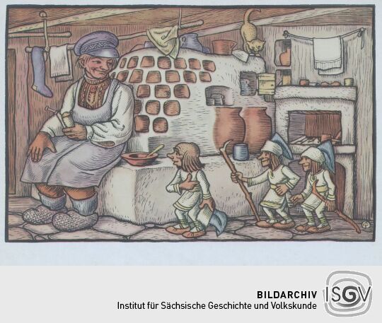 Postkarte "Besuch der Lutken"