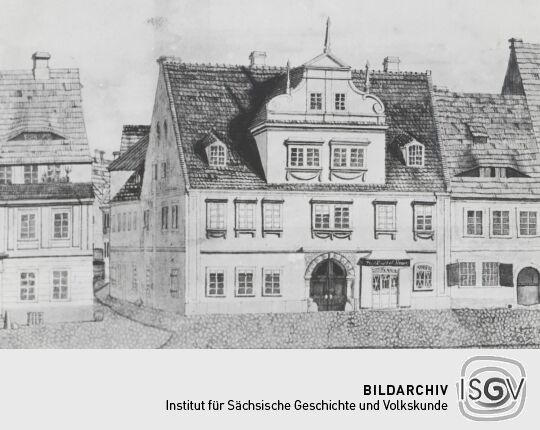 Zeichnung Marktplatz Dippoldiswalde