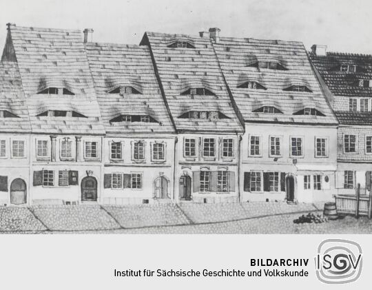 Zeichnung Marktplatz Dippoldiswalde