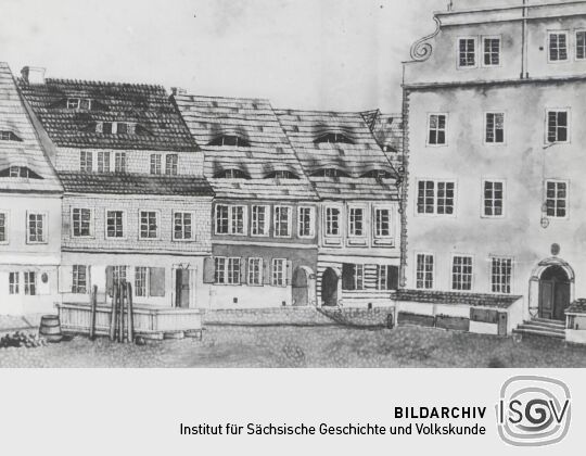 Zeichnung Marktplatz Dippoldiswalde