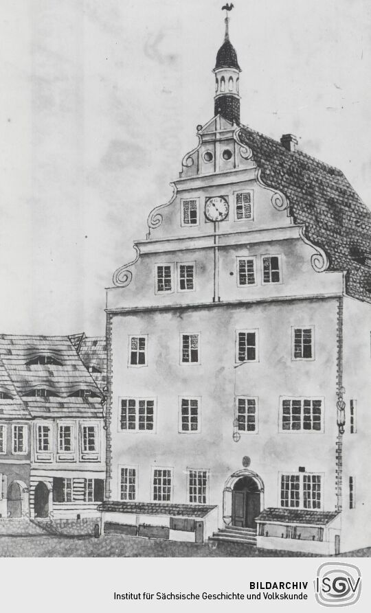 Zeichnung Marktplatz Dippoldiswalde