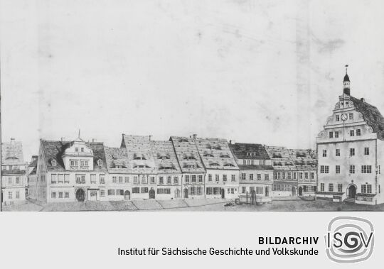 Zeichnung Marktplatz Dippoldiswalde