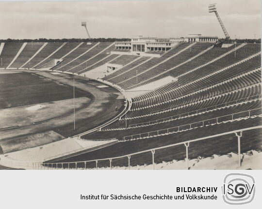 Postkarte "Stadion der Hunderttausend" in Leipzig