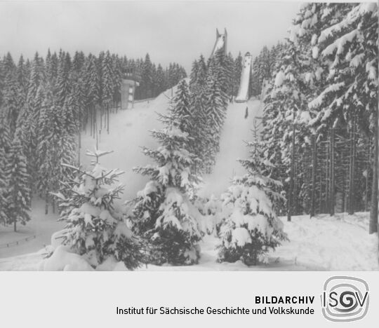 Postkarte "Erzgebirgsschanze und Jugendschanzen"