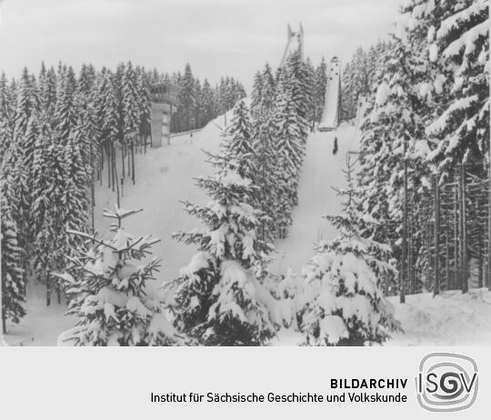 Postkarte "Erzgebirgsschanze und Jugendschanzen"