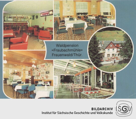 Postkarte "Waldpension "Fraubachmühle" Frauenwald"