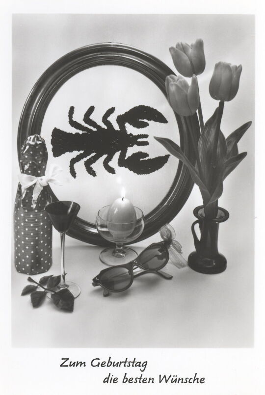 Postkarte "Zum Geburtstag, Sternzeichen Krebs"