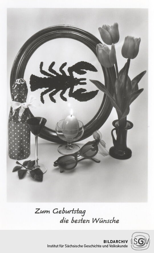 Postkarte "Zum Geburtstag, Sternzeichen Krebs"