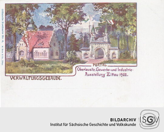 Postkarte "Oberlausitzer Gewerbe- und Industrie-Ausstellung Zittau 1902"