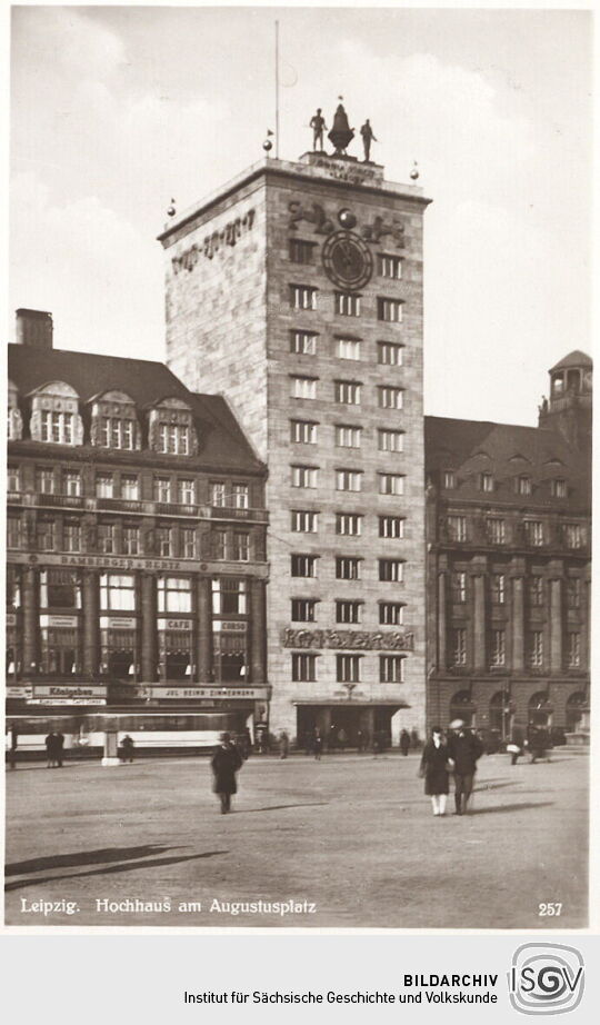Postkarte "Hochhaus am Augustusplatz, Leipzig"