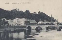 Bild: Postkarte "Leisnig - Muldenpartie mit der Fischendorfer-Brücke"