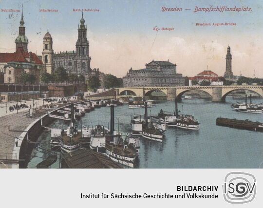 Postkarte "Dresden, Dampfschifflandeplatz"