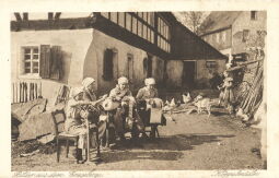 Bild: Postkarte "Klöppelmädln, Bilder aus dem Erzgebirge"