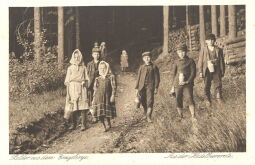 Bild: Postkarte "Aus der Heidelbeerernte, Bilder aus dem Erzgebirge"