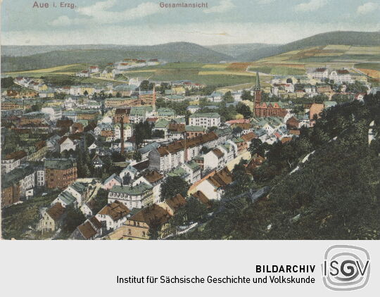 Postkarte "Aue im Erzgebirge"
