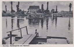 Bild: Postkarte "Nerchau, Muldenpartie mit Fährhaus"
