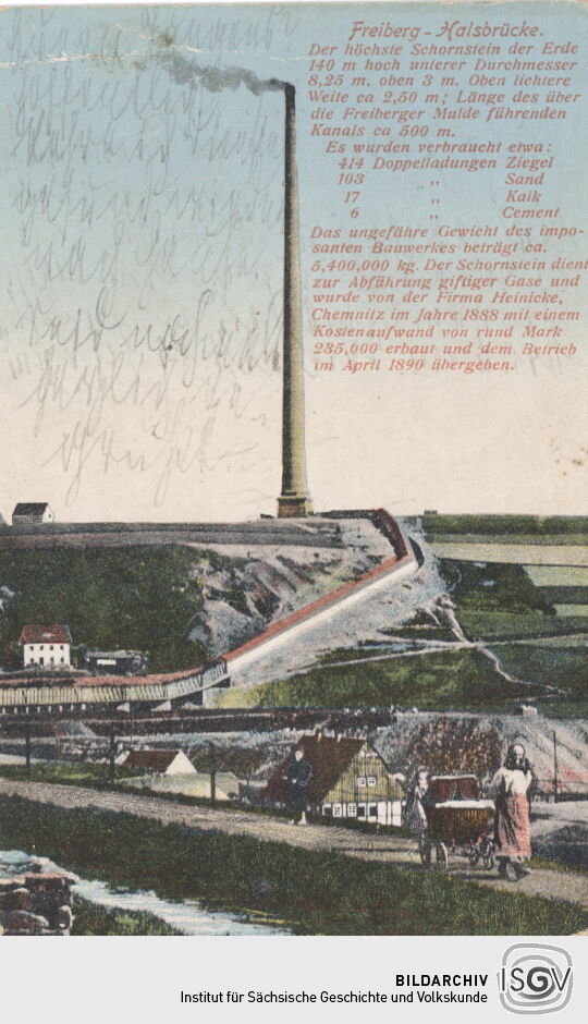 Postkarte "Freiberg-Halsbrücke Hohe Esse"