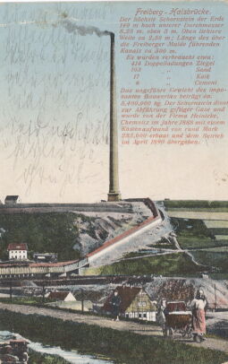 Bild: Postkarte "Freiberg-Halsbrücke Hohe Esse"