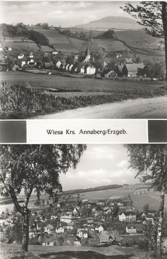 Postkarte "Wiesa, Kreis Annaberg/Erzgeb."