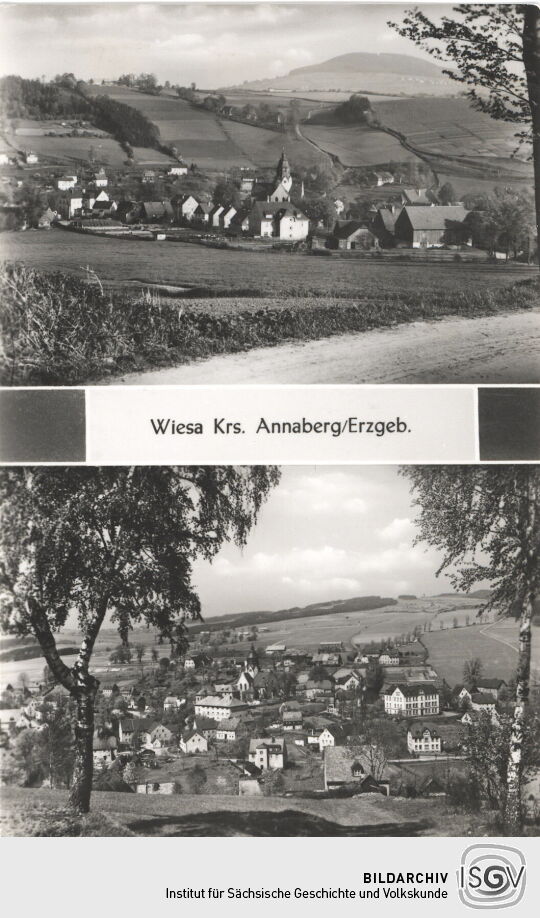 Postkarte "Wiesa, Kreis Annaberg/Erzgeb."