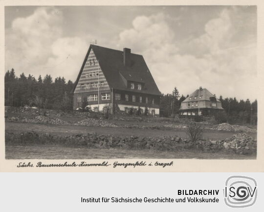 Postkarte "Sächs. Bauernschule Zinnwald-Georgenfeld"