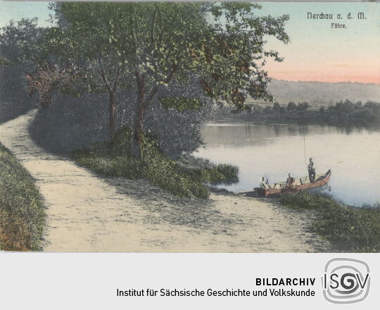 Postkarte "Fähre, Nerchau an der Mulde"