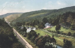 Bild: Postkarte "Am Wehr des Flossgrabens beim Rechenhaus"