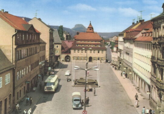 Postkarte "Markt, Bad Schandau"