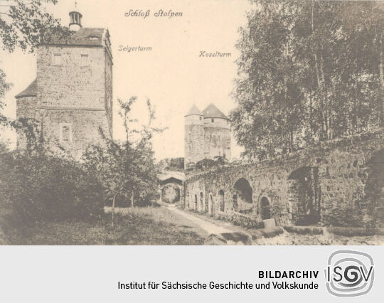 Ansicht des Hofs der Burganlage Stolpen i. Sa.