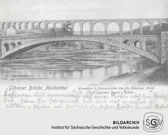 Ansichtskarte "Göhrener Brücke Muldenthal"