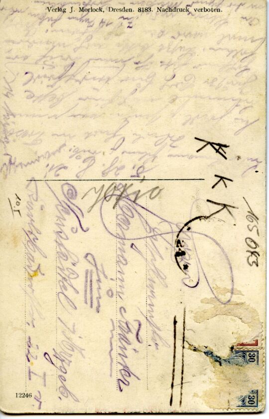 Postkarte Blick vom Café Hohen-Dölzschen auf Dresden.