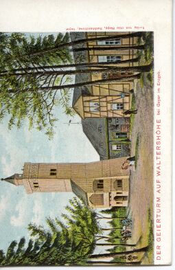 Bild: Postkarte Der Geierturm auf der Waltershöhe bei Geyer im Erzgebirge.