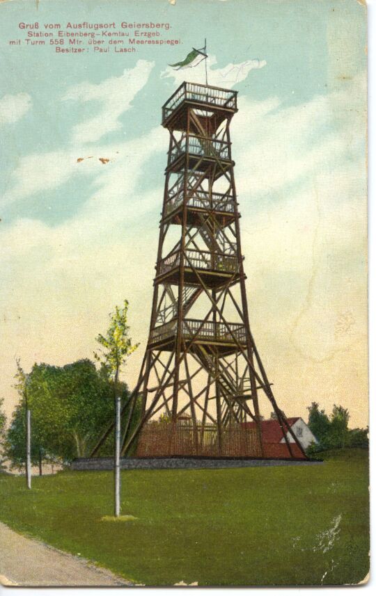 Postkarte Gruss vom Ausflugsort Geiersberg.