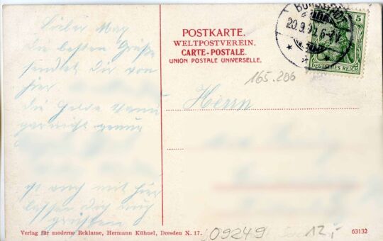 Mehrbild-Postkarte von Burgstädt mit sechs Ansichten.