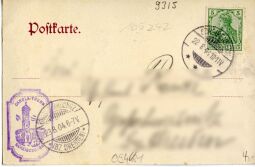 Postkarte Scheibenberg (Erzgebirge), Königin Carola-Turm (834 Meter über dem Meer).