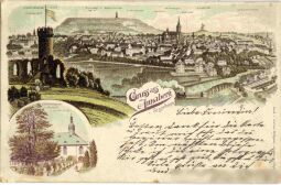 Postkarte Blick vom Schreckenberg auf Annaberg.