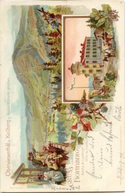 Postkarte Gruss vom Fichtelberg, Sächsisches Erzgebirge, 1214 Meter hoch.