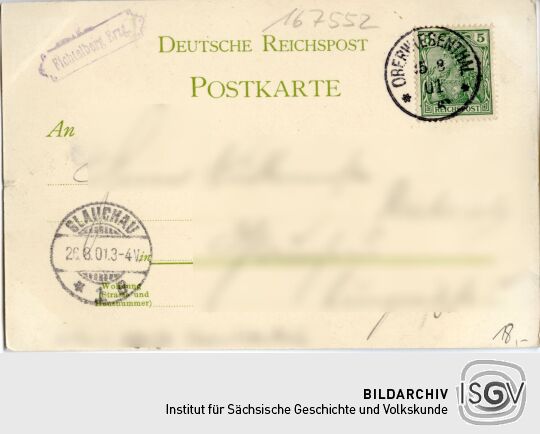 Postkarte Gruss vom Fichtelberg, Sächsisches Erzgebirge, 1214 Meter hoch.