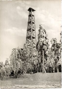 Postkarte Turm auf dem Kahleberg bei Altenberg im Erzgebirge.