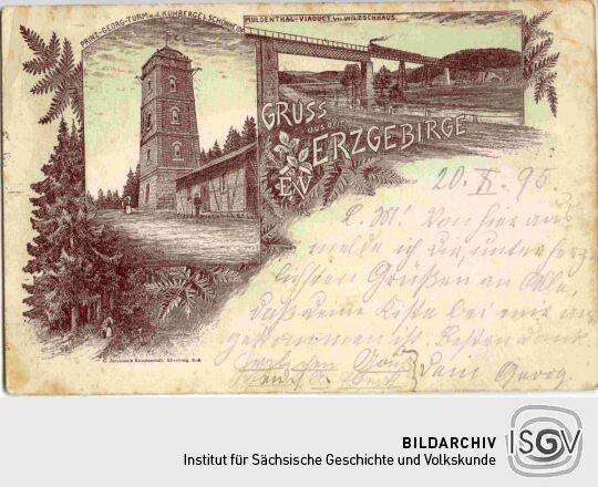 Postkarte Gruss aus dem Erzgebirge.