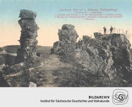 Postkarte Hoher Stein in Böhmen, Elstergebirge.
