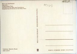 Postkarte mit fünf Ansichten der Stadt Auerbach im Vogtland.