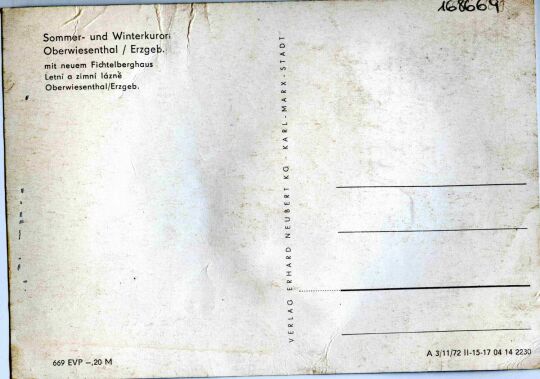 Postkarte Gruss vom Fichtelberg.