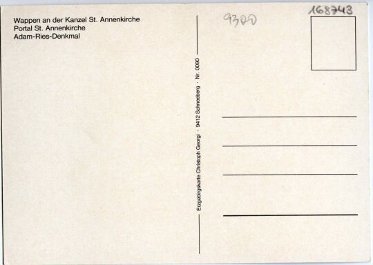 Postkarte Annaberg-Buchholz im Erzgebirge.