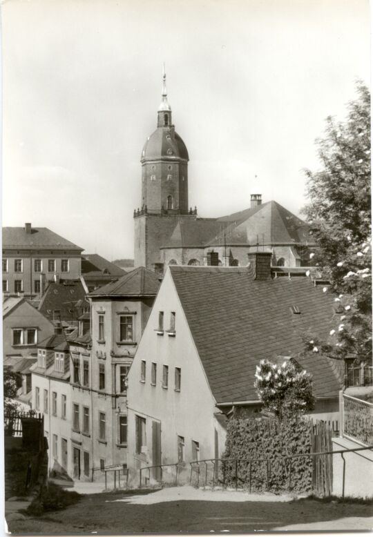 Postkarte Annaberg-Buchholz im Erzgebirge. Blick auf die St.-Annen-Kirche.