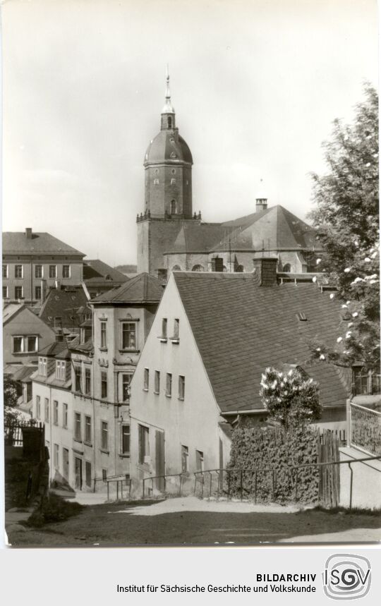 Postkarte Annaberg-Buchholz im Erzgebirge. Blick auf die St.-Annen-Kirche.