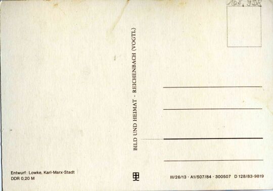 Postkarte mit einem Stadtplan von Bautzen.