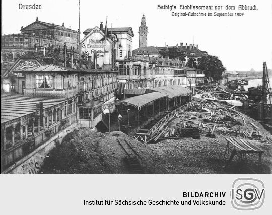 Dresden Helbig's Etablissement vor dem Abbruch. Original-Aufnahme im September 1909